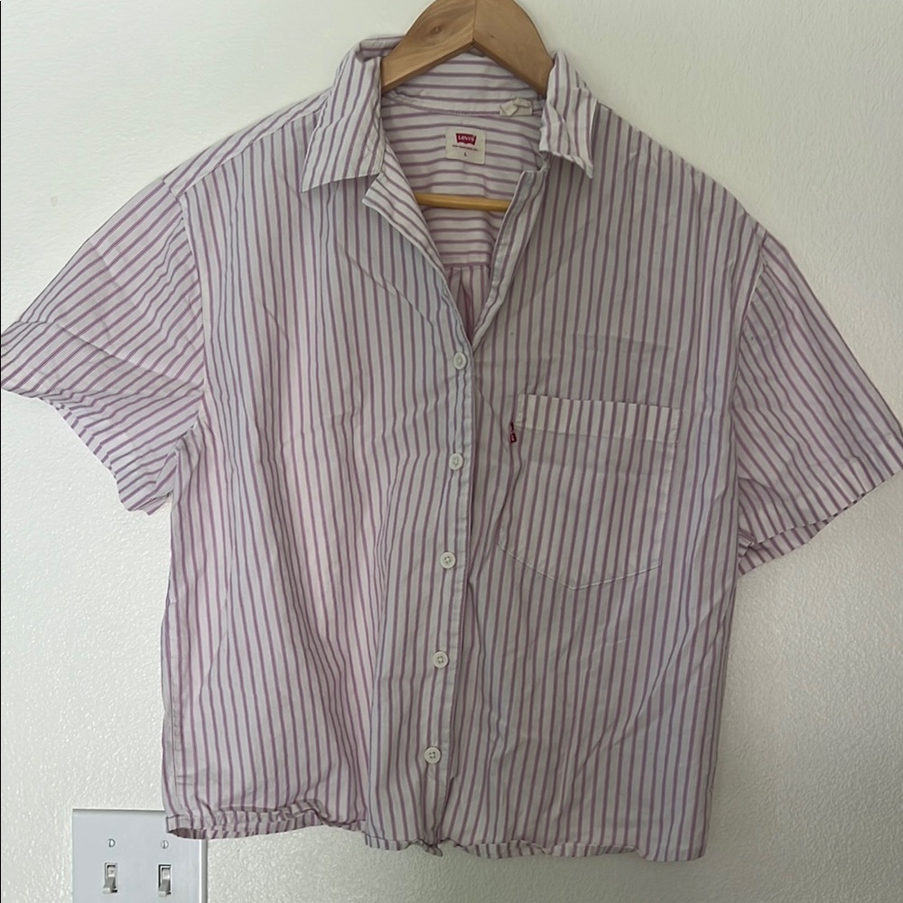 Levi's Women’s Striped Shirt - White and Red